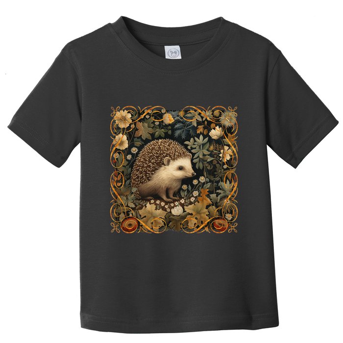 Hedgehog In A Forest William Morris Style Toddler T-Shirt