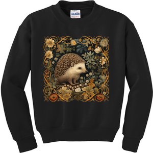 Hedgehog In A Forest William Morris Style Kids Sweatshirt