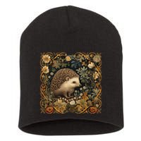 Hedgehog In A Forest William Morris Style Short Acrylic Beanie