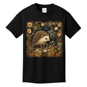 Hedgehog In A Forest William Morris Style Kids T-Shirt