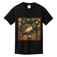 Hedgehog In A Forest William Morris Style Kids T-Shirt