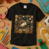 Hedgehog In A Forest William Morris Style Kids T-Shirt