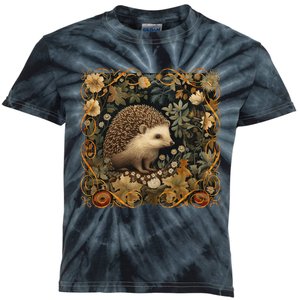 Hedgehog In A Forest William Morris Style Kids Tie-Dye T-Shirt