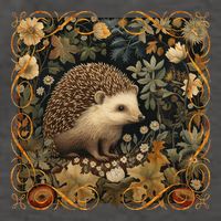 Hedgehog In A Forest William Morris Style Vector Backpack
