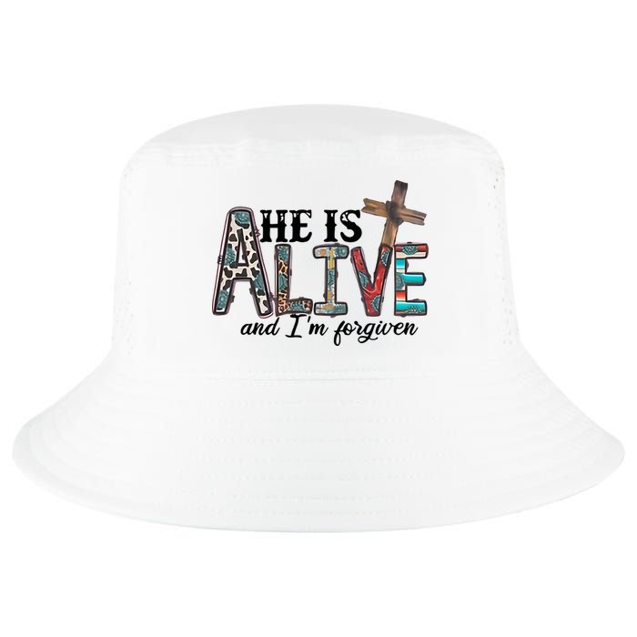 He Is Alive Easter Christian Easter Day Jesus Family Easter Cool Comfort Performance Bucket Hat