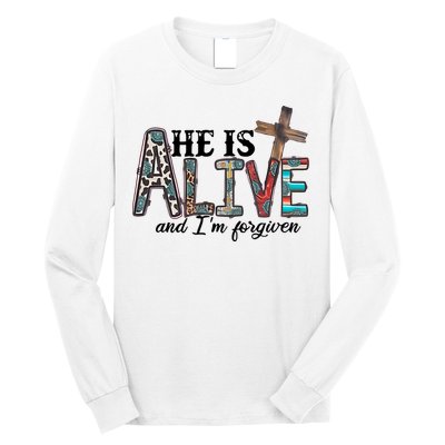 He Is Alive Easter Christian Easter Day Jesus Family Easter Long Sleeve Shirt