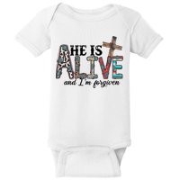 He Is Alive Easter Christian Easter Day Jesus Family Easter Baby Bodysuit