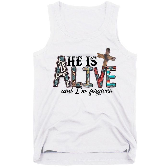 He Is Alive Easter Christian Easter Day Jesus Family Easter Tank Top