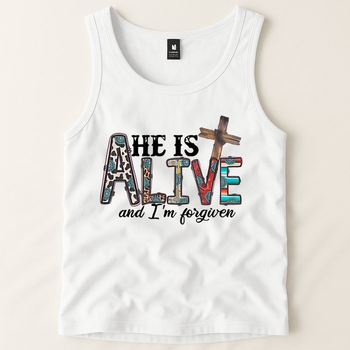 He Is Alive Easter Christian Easter Day Jesus Family Easter Tank Top