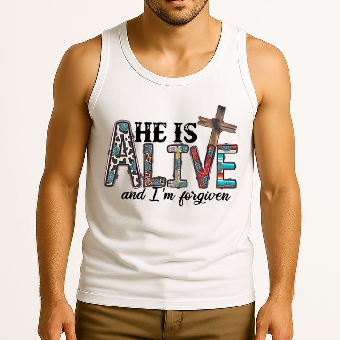 He Is Alive Easter Christian Easter Day Jesus Family Easter Tank Top