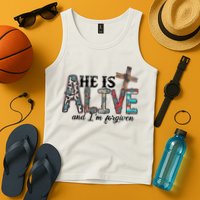 He Is Alive Easter Christian Easter Day Jesus Family Easter Tank Top