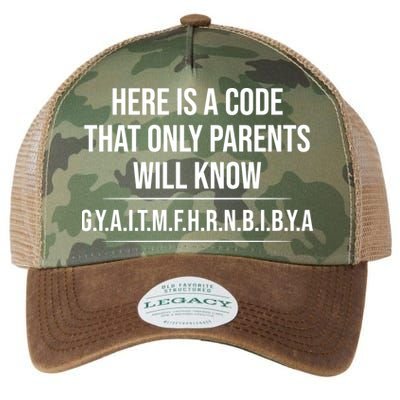 Here Is A Code That Only Parents Will Know Funny Letter Legacy Tie Dye Trucker Hat