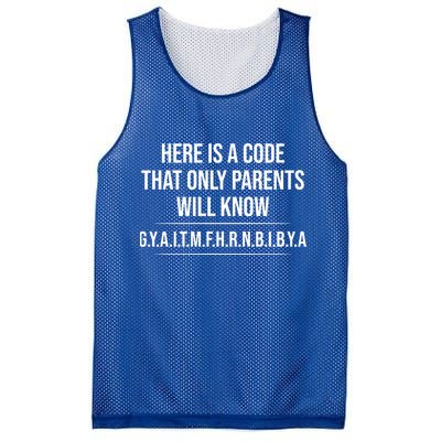Here Is A Code That Only Parents Will Know Funny Letter Mesh Reversible Basketball Jersey Tank