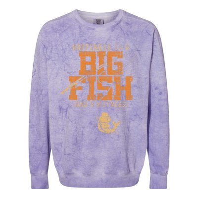 Happiness Is A Big Fish And A Witness Fishing Tee Colorblast Crewneck Sweatshirt