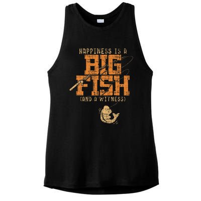 Happiness Is A Big Fish And A Witness Fishing Tee Ladies PosiCharge Tri-Blend Wicking Tank