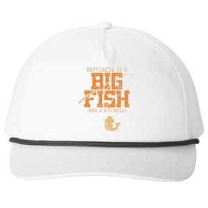 Happiness Is A Big Fish And A Witness Fishing Tee Snapback Five-Panel Rope Hat