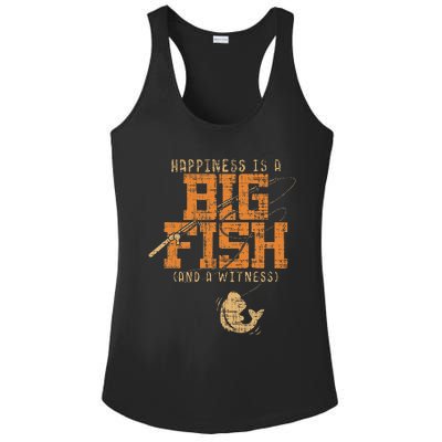 Happiness Is A Big Fish And A Witness Fishing Tee Ladies PosiCharge Competitor Racerback Tank