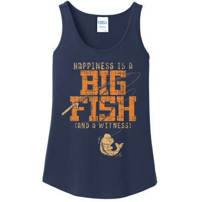 Happiness Is A Big Fish And A Witness Fishing Tee Ladies Essential Tank