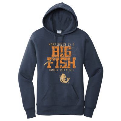 Happiness Is A Big Fish And A Witness Fishing Tee Women's Pullover Hoodie