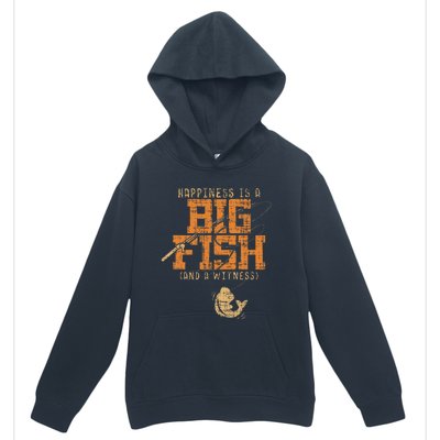 Happiness Is A Big Fish And A Witness Fishing Tee Urban Pullover Hoodie