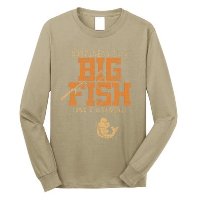 Happiness Is A Big Fish And A Witness Fishing Tee Long Sleeve Shirt