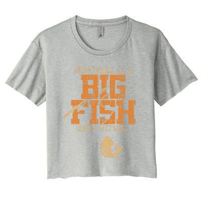 Happiness Is A Big Fish And A Witness Fishing Tee Women's Crop Top Tee