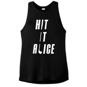 Hit It Alice Golf I Love Golfing Club Ladies PosiCharge Tri-Blend Wicking Tank