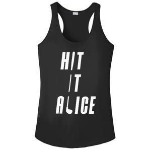 Hit It Alice Golf I Love Golfing Club Ladies PosiCharge Competitor Racerback Tank