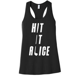 Hit It Alice Golf I Love Golfing Club Women's Racerback Tank