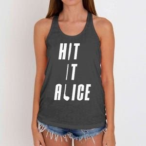 Hit It Alice Golf I Love Golfing Club Women's Knotted Racerback Tank