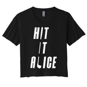 Hit It Alice Golf I Love Golfing Club Women's Crop Top Tee