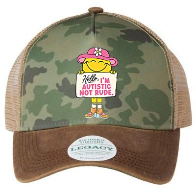 Hello IM Autistic Not Rude Funny Cool Gift Legacy Tie Dye Trucker Hat