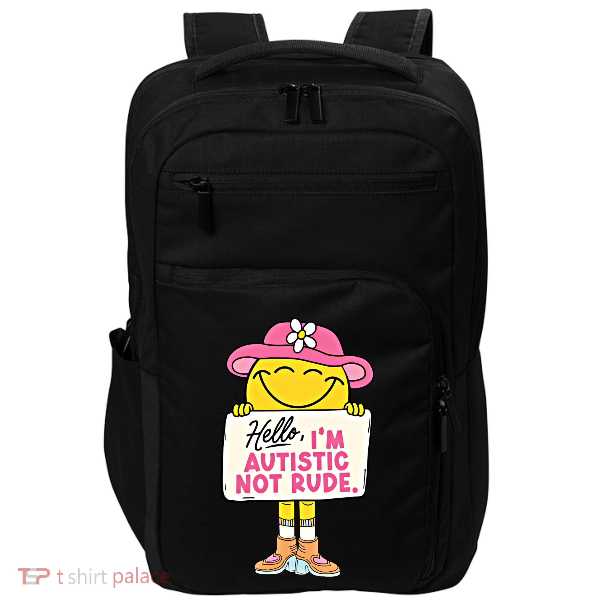 Hello IM Autistic Not Rude Funny Cool Gift Impact Tech Backpack
