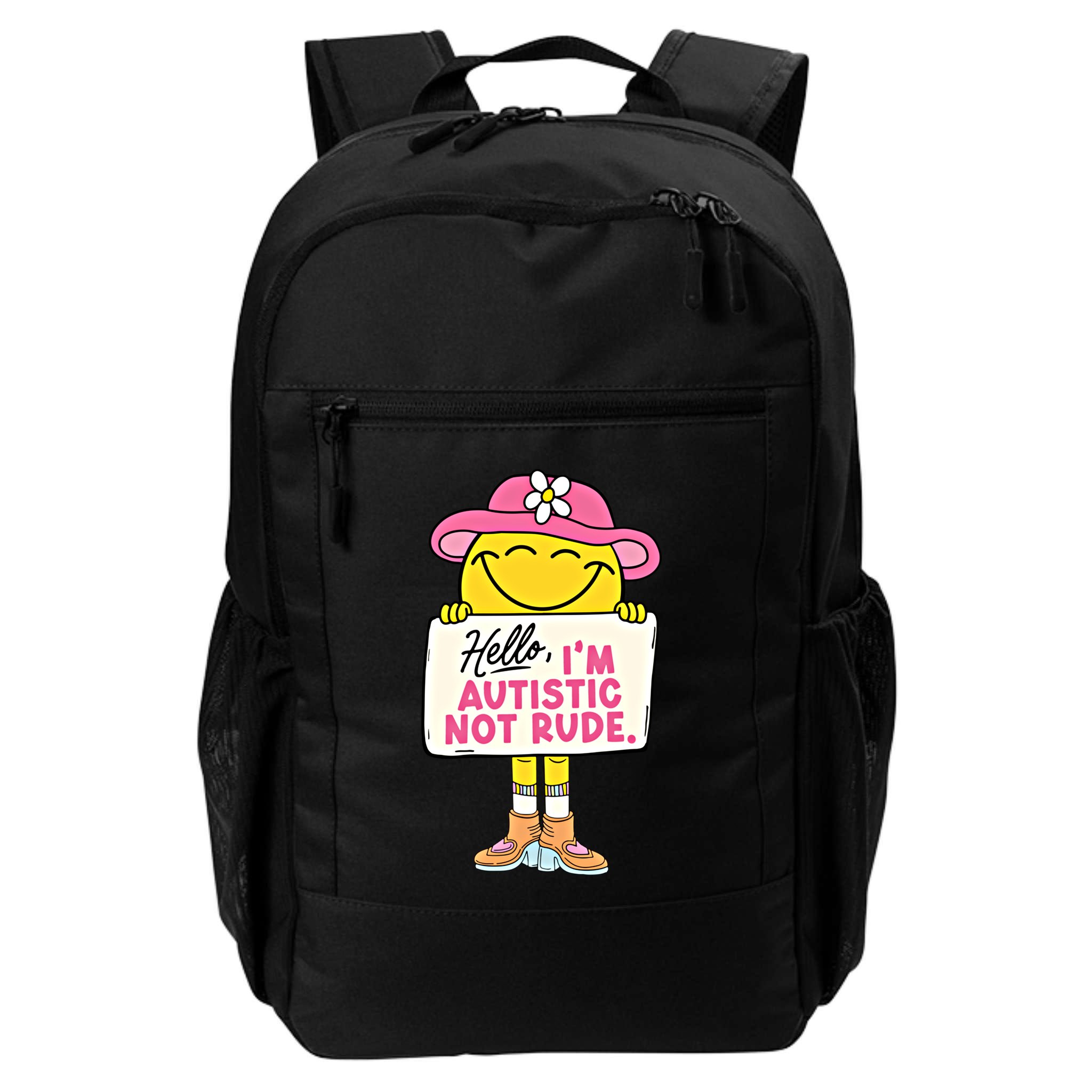 Hello IM Autistic Not Rude Funny Cool Gift Backpack