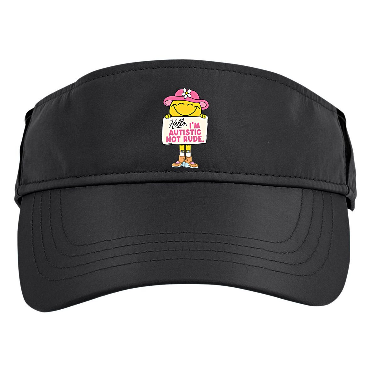 Hello IM Autistic Not Rude Funny Cool Gift Adult Drive Performance Visor