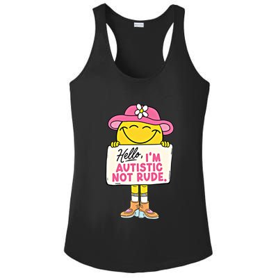 Hello IM Autistic Not Rude Funny Cool Gift Ladies PosiCharge Competitor Racerback Tank
