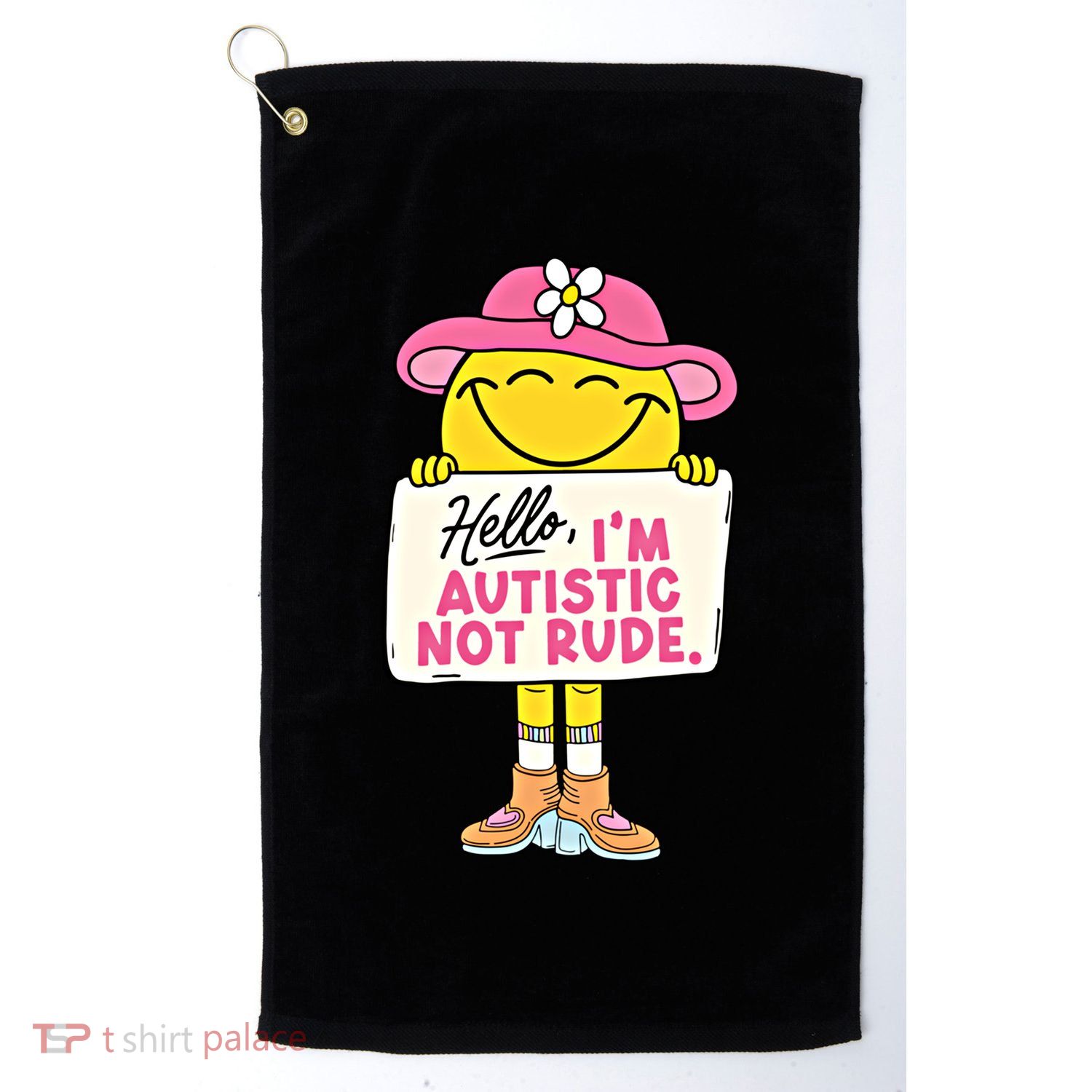Hello IM Autistic Not Rude Funny Cool Gift Golf Towel