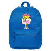 Hello IM Autistic Not Rude Funny Cool Gift 16 in Basic Backpack
