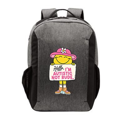 Hello IM Autistic Not Rude Funny Cool Gift Vector Backpack