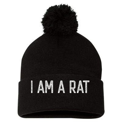 Halloween I Am A Rat Funny Rats Lover I Heart Rat Pom Pom 12in Knit Beanie