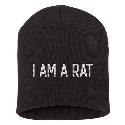 Halloween I Am A Rat Funny Rats Lover I Heart Rat Short Acrylic Beanie