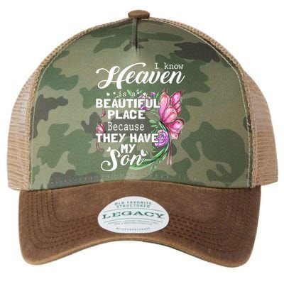 Heaven Is A Beautiful Place Because They Have My Son Legacy Tie Dye Trucker Hat