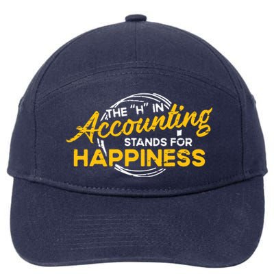 H In Accounting Stands For Happiness Accountant Accounting 7-Panel Snapback Hat