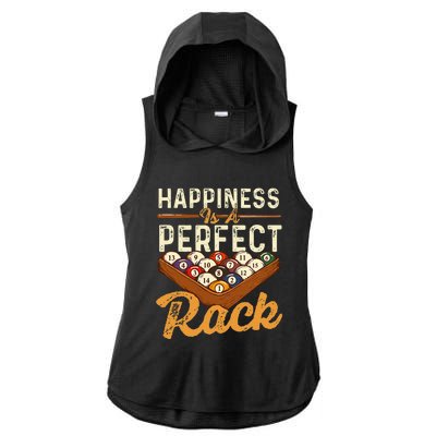 Happiness Is A Perfect Rack  Billiard 8 Ball Pool Player Ladies PosiCharge Tri-Blend Wicking Draft Hoodie Tank