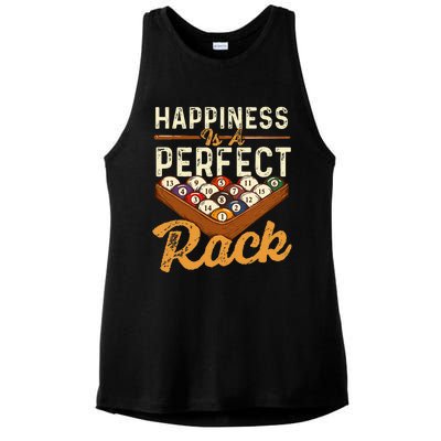 Happiness Is A Perfect Rack  Billiard 8 Ball Pool Player Ladies PosiCharge Tri-Blend Wicking Tank