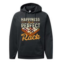 Happiness Is A Perfect Rack  Billiard 8 Ball Pool Player Performance Fleece Hoodie