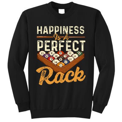 Happiness Is A Perfect Rack  Billiard 8 Ball Pool Player Sweatshirt