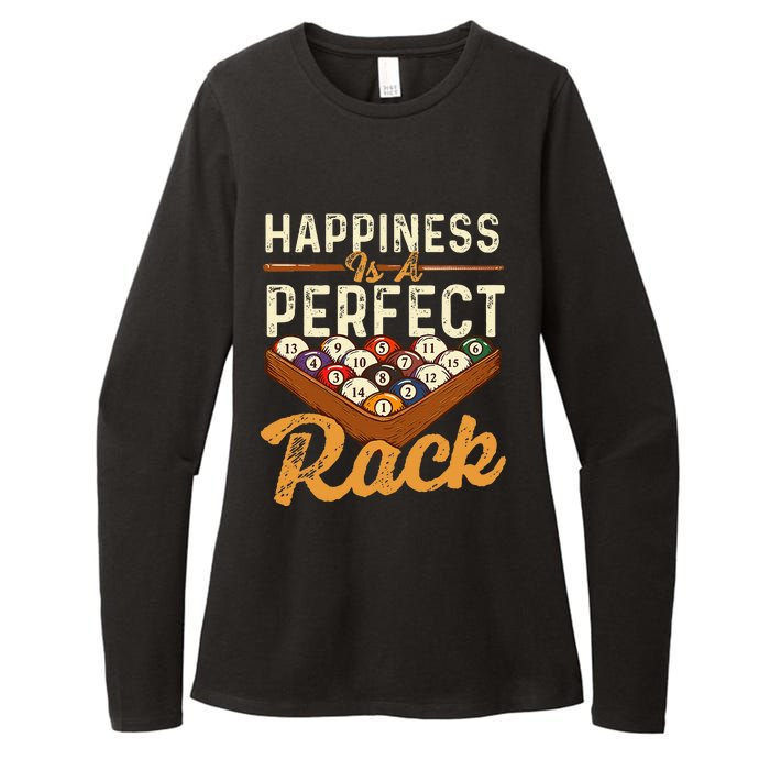 Happiness Is A Perfect Rack  Billiard 8 Ball Pool Player Womens CVC Long Sleeve Shirt