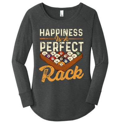 Happiness Is A Perfect Rack  Billiard 8 Ball Pool Player Women's Perfect Tri Tunic Long Sleeve Shirt