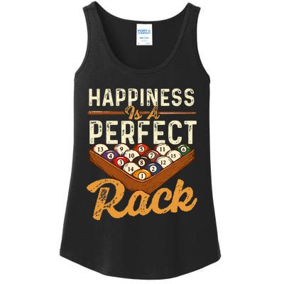 Happiness Is A Perfect Rack  Billiard 8 Ball Pool Player Ladies Essential Tank